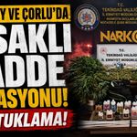 Çerkezköy ve Çorlu'da yasaklı madde operasyonu: 7 tutuklama