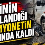Eşinin kullandığı kamyonetin aldında kaldı