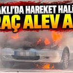 Kapaklı’da hareket halindeki araç alevlere teslim oldu