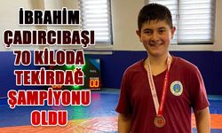 İbrahim Çadırcıbaşı 70 kiloda Tekirdağ Şampiyonu oldu