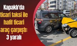 Kapaklı'da ticari taksi ile hafif ticari araç çarpıştı: 3 yaralı