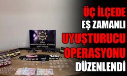 Üç ilçede eş zamanlı uyuşturucu operasyonu düzenlendi