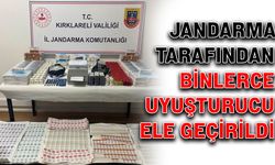 Jandarma tarafından binlerce uyuşturucu ele geçirildi