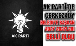 AK Parti’de Çerkezköy Belediye Başkan Aday Adayları belli oldu