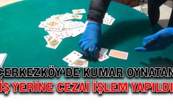 Çerkezköy’de kumar oynatan iş yerine cezai işlem yapıldı