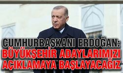 Cumhurbaşkanı Erdoğan: Büyükşehir adaylarımızı açıklamaya başlayacağız