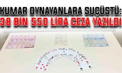 Kumar oynayanlara suçüstü: 38 bin 550 lira ceza yazıldı