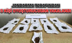 Jandarma tarafından 5 kişi uyuşturucudan yakalandı