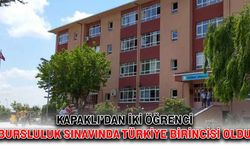 Kapaklı’dan iki öğrenci bursluluk sınavında Türkiye birincisi oldu