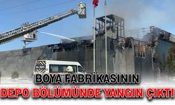 Boya fabrikasının depo bölümünde yangın çıktı