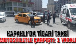 Kapaklı’da ticari taksi motosikletle çarpıştı: 1 yaralı