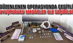 Düzenlenen operasyonda çeşitli uyuşturucu maddeler ele geçirildi