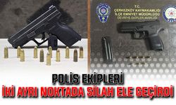 Polis ekipleri 2 ayrı noktada silah ele geçirdi