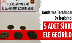 Jandarma tarafından ev içinde 5 adet sikke ele geçirildi