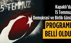 Kapaklı’da 15 Temmuz Demokrasi ve Birlik Günü programı belli oldu