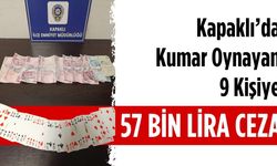 Kapaklı’da kumar oynayan 9 kişiye 57 bin lira ceza