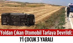 Yoldan çıkan otomobil tarlaya devrildi: 1’i çocuk 3 yaralı