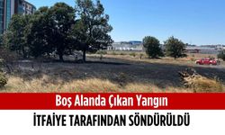 Boş alanda çıkan yangın itfaiye tarafından söndürüldü