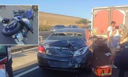 Motosiklet, trafik yavaşlayınca öndeki araca çarptı: 2 yaralı