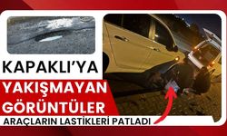 Kapaklı’ya yakışmayan görüntüler: Çukurdan dolayı lastikler patladı