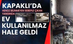 Kapaklı’da bilinmeyen sebeple çıkan yangında ev kullanılmaz hale geldi