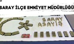 Saray’da bir evde toplam 1261 fişek ele geçirildi