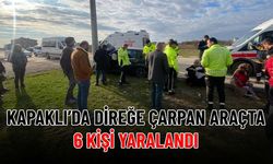 Kapaklı’da direğe çarpan araçta 6 kişi yaralandı