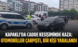 Kapaklı’da cadde kesişiminde kaza: Otomobiller çarpıştı, bir kişi yaralandı