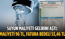 Suyun maliyeti gelirini aştı: Maliyeti 96 TL, fatura bedeli 53,46 TL