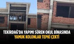 Tekirdağ'da yapımı süren okul binasında yamuk kolonlar tepki çekti