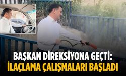 Başkan direksiyona geçti: İlaçlama çalışmaları başladı