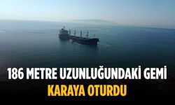 186 metre uzunluğundaki gemi karaya oturdu