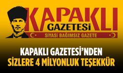 Kapaklı Gazetesi’nden sizlere 4 milyonluk teşekkür