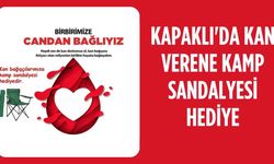 Kapaklı'da kan verene kamp sandalyesi hediye