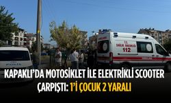 Kapaklı’da motosiklet ile elektrikli scooter çarpıştı: 1’i çocuk 2 yaralı