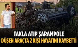 Takla atıp şarampole düşen araçta 2 kişi hayatını kaybetti