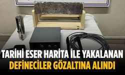 Tarihi eser harita ile yakalanan defineciler gözaltına alındı