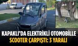Kapaklı’da elektrikli otomobille scooter çarpıştı: 3 yaralı
