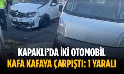 Kapaklı’da iki otomobil kafa kafaya çarpıştı: 1 yaralı