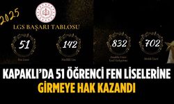 Kapaklı’da 51 öğrenci fen liselerine girmeye hak kazandı