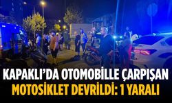 Kapaklı’da otomobille çarpışan motosiklet devrildi: 1 yaralı