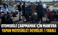 Otomobile çarpmamak için manevra yapan motosiklet devrildi: 1 yaralı