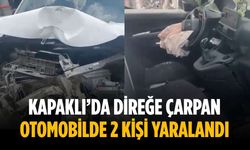 Kapaklı’da direğe çarpan otomobilde 2 kişi yaralandı