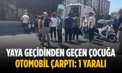 Yaya geçidinden geçen çocuğa otomobil çarptı: 1 yaralı