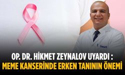 Op. Dr. Hikmet Zeynalov uyardı : Meme kanserinde erken tanının önemi
