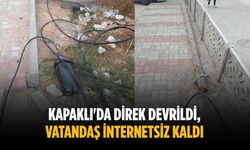 Kapaklı'da direk devrildi, vatandaş internetsiz kaldı