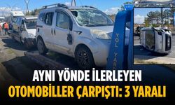 Aynı yönde ilerleyen otomobiller çarpıştı: 3 yaralı