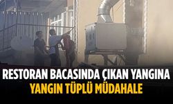 Restoran bacasında çıkan yangına yangın tüplü müdahale