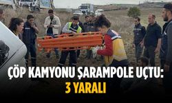 Çöp kamyonu şarampole uçtu: 3 yaralı