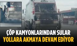 Çöp kamyonlarından sular yollara akmaya devam ediyor